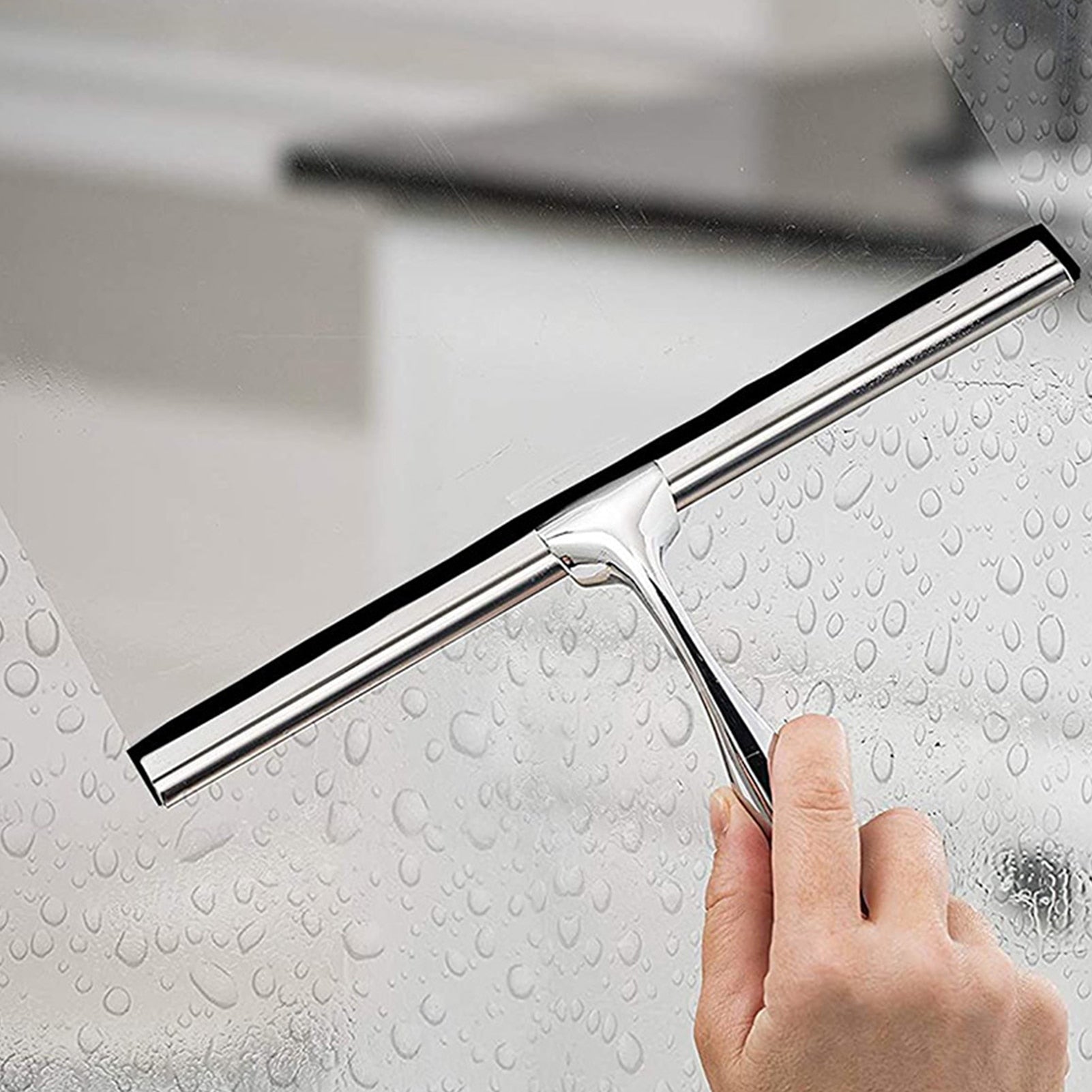 Professionele RVS Douchewisser met Antislip Handvat en Ophangsysteem - Streeploos en Krasvrij Trekker voor Douche