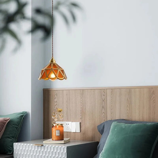 Klassieke Glas In Lood Hanglamp | Vintage Glas In Lood Hanglamp Messing Metaal LED E27 110-240V Levendige Kleuraccenten Tijdloze Vintage Stijl Elegante Afwerking Verlichting 5-10m²