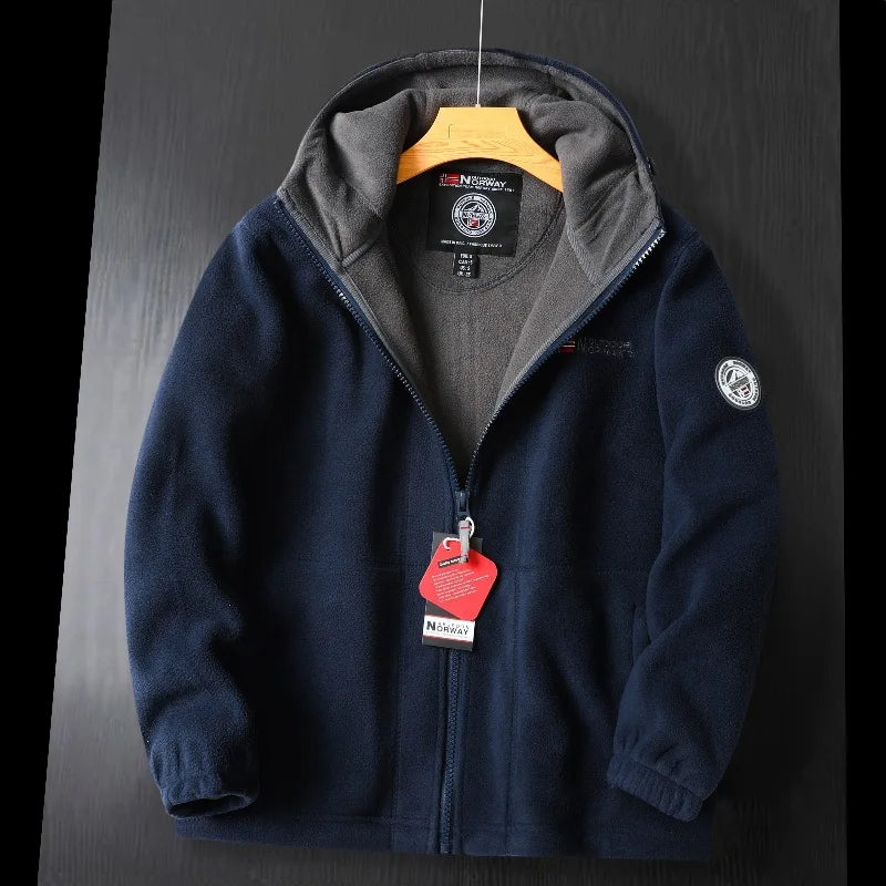 Visconte Heren Fleecejas – 2024 Thickened Wool Winterjack, Warme Modejas met Capuchon, Outdoor Ski & Cold-Weather Coat