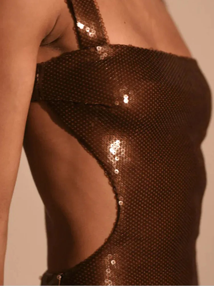 Spaghetti Strap Dress | Slimfit | Sprankelend Design - Perfect voor Gala’s en Avondfeesten