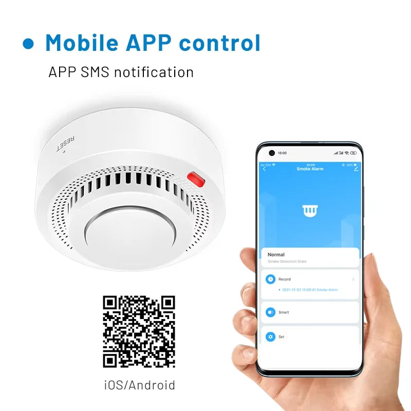 Slimme WiFi Rookmelder Brandalarm 85dB – SafeSense