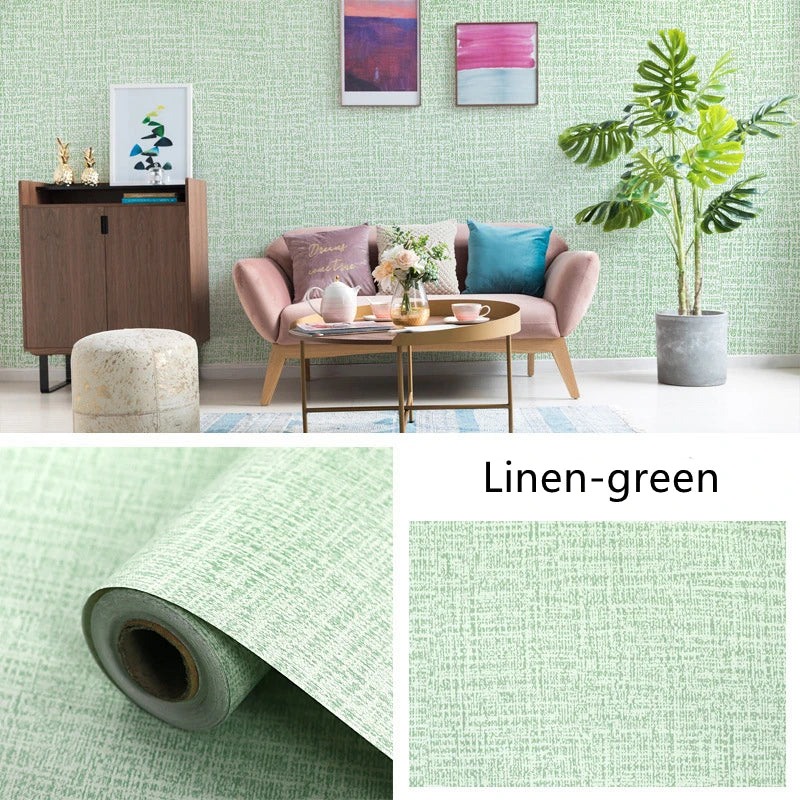Zelfklevend Behang Met Linnen Patroon - Waterdichte Muurstickers Voor Woonkamer, Slaapkamer en Interieur