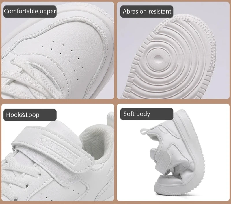 Casual Sneaker Jongens | Zwart Leren Wandelschoenen - Lichtgewicht & Antislip Sportschoenen