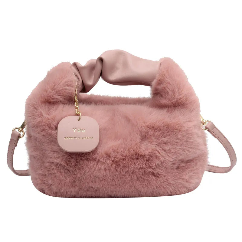 Fluffy crossbody bag for women