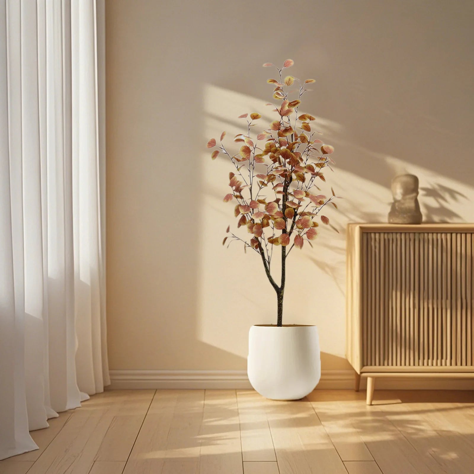 120/150cm Kunst Eucalyptus Herfstboom | Sfeervolle Sierboom Met Gekleurde Bladeren | Decoratie