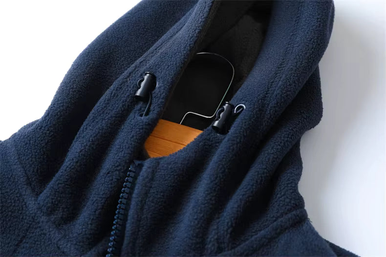 Visconte Heren Fleecejas – 2024 Thickened Wool Winterjack, Warme Modejas met Capuchon, Outdoor Ski & Cold-Weather Coat