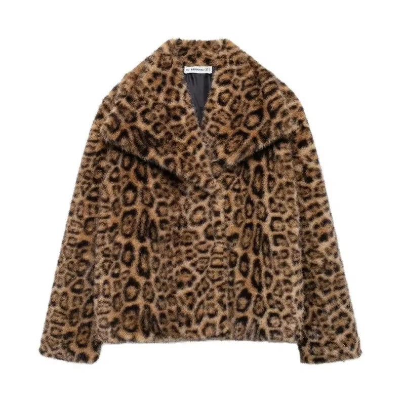 Visconte | Dames Wintermantel | Fluffy kunstbont jas, reverskraag, losse pasvorm, warme winterjas
