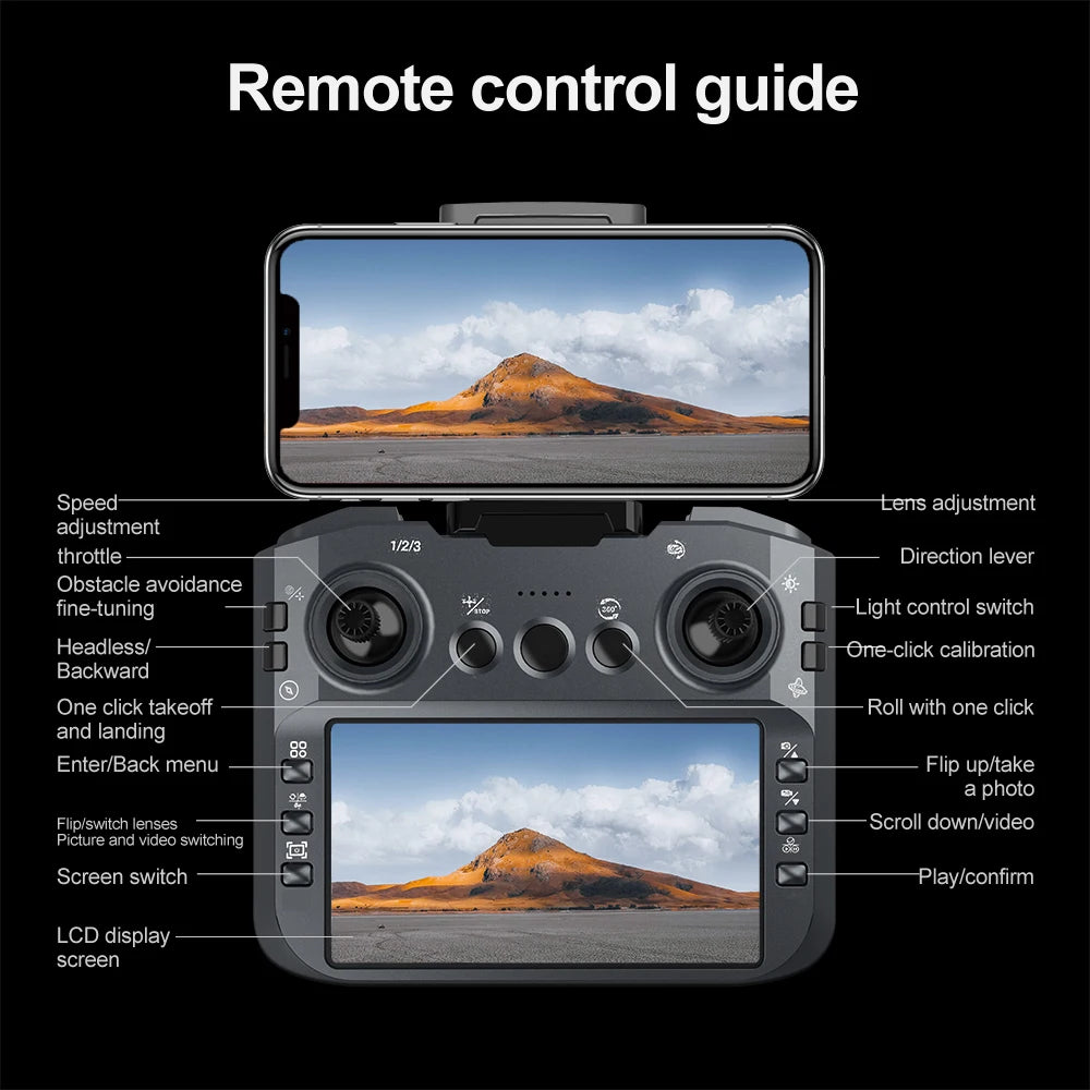 AeroPro Drone 4K UHD Dual Camera 5G WIFI Opvouwbare Quadcopter | Drone | Professionele Drone met Brushless Motor, FPV & Luchtfotografie