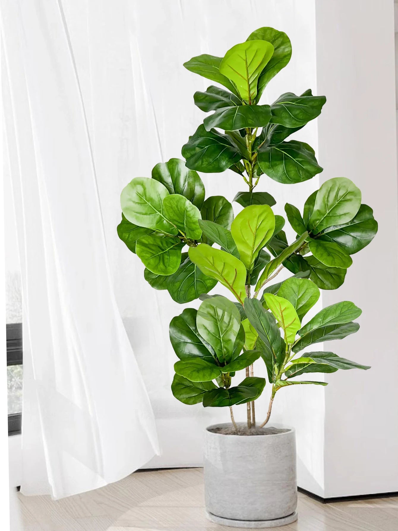 70–135cm Kunst Ficusboom | Rubberplant Met Fiddle Leaves | Nepplant Voor Binnen & Buiten