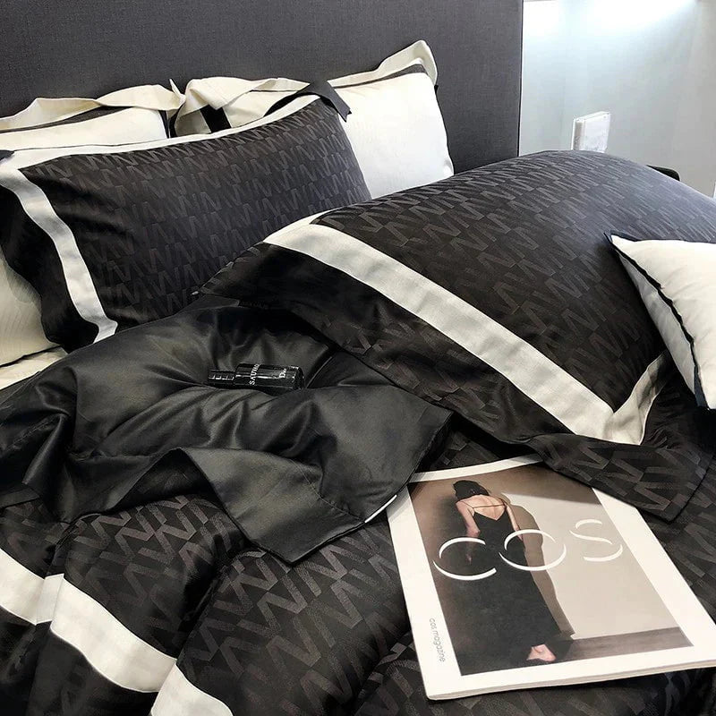 Obscur Rhythm Duvet Cover Set - Egyptian Cotton | Luxury Egyptian Cotton - Deep Dark Colours - Comfortable and Stylish for Everyday Use