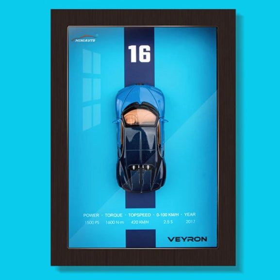 3D Auto Model in Designer Lijst - Exclusieve Mini Auto Collectie