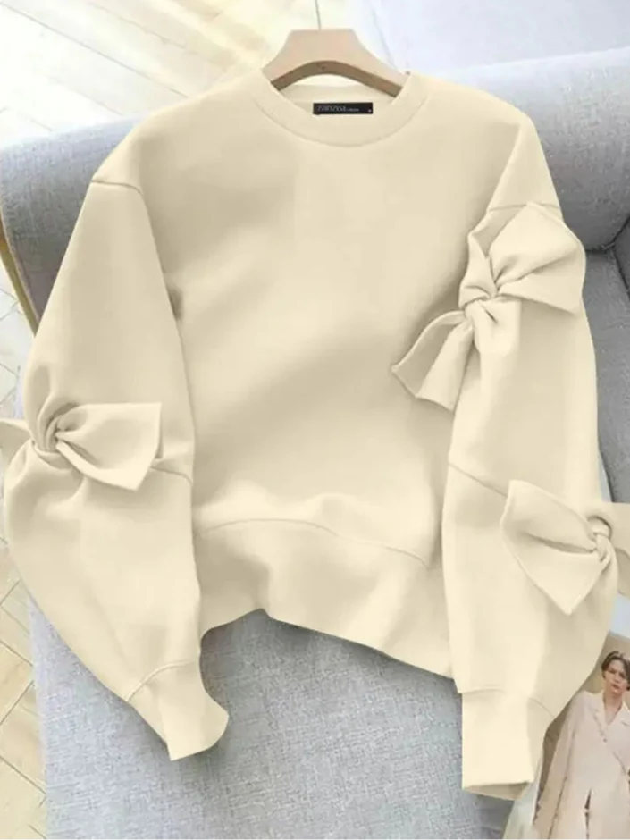 Mooie Sweater met Strikjes! Drie Kleuren