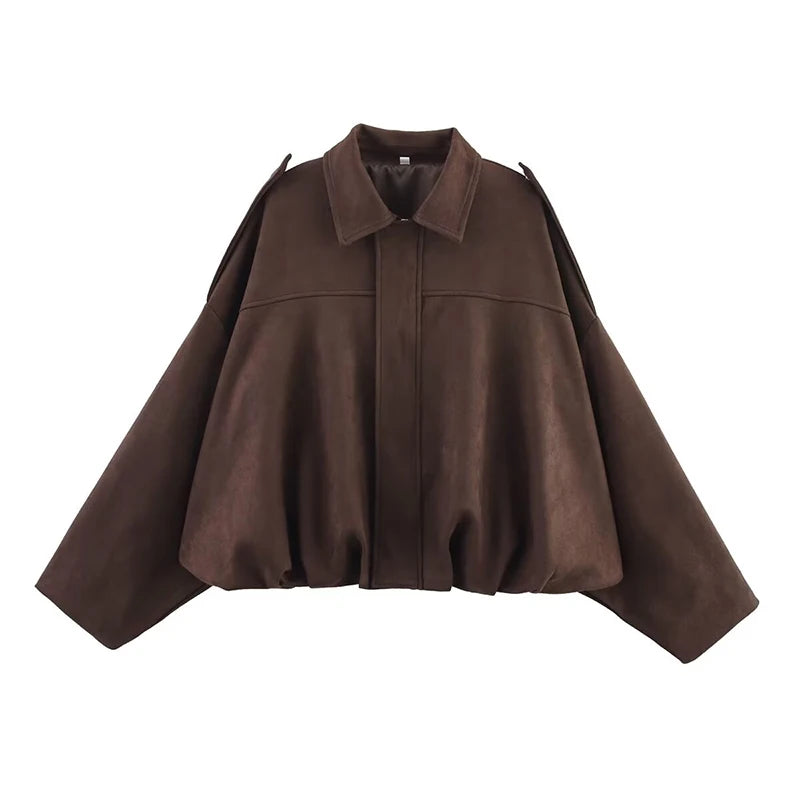 Visconte | Dames Bomberjas | Suède winterjas, lange mouwen, ritssluiting, casual herfst/winter jacket
