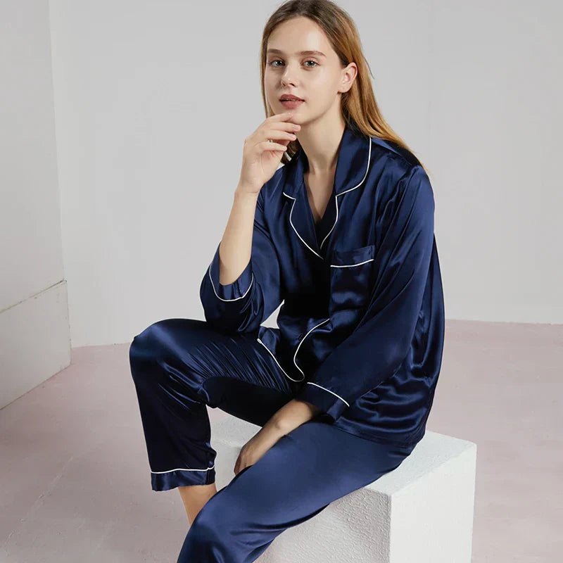 Celeste 100% Zijden Dames Pyjama | Zijdezacht, Ademend & Huidvriendelijk | Premium Luxe Nachtmode | Temperatuur- en Vochtregulerend | Elegant en Hypoallergeen voor Heerlijk Comfort