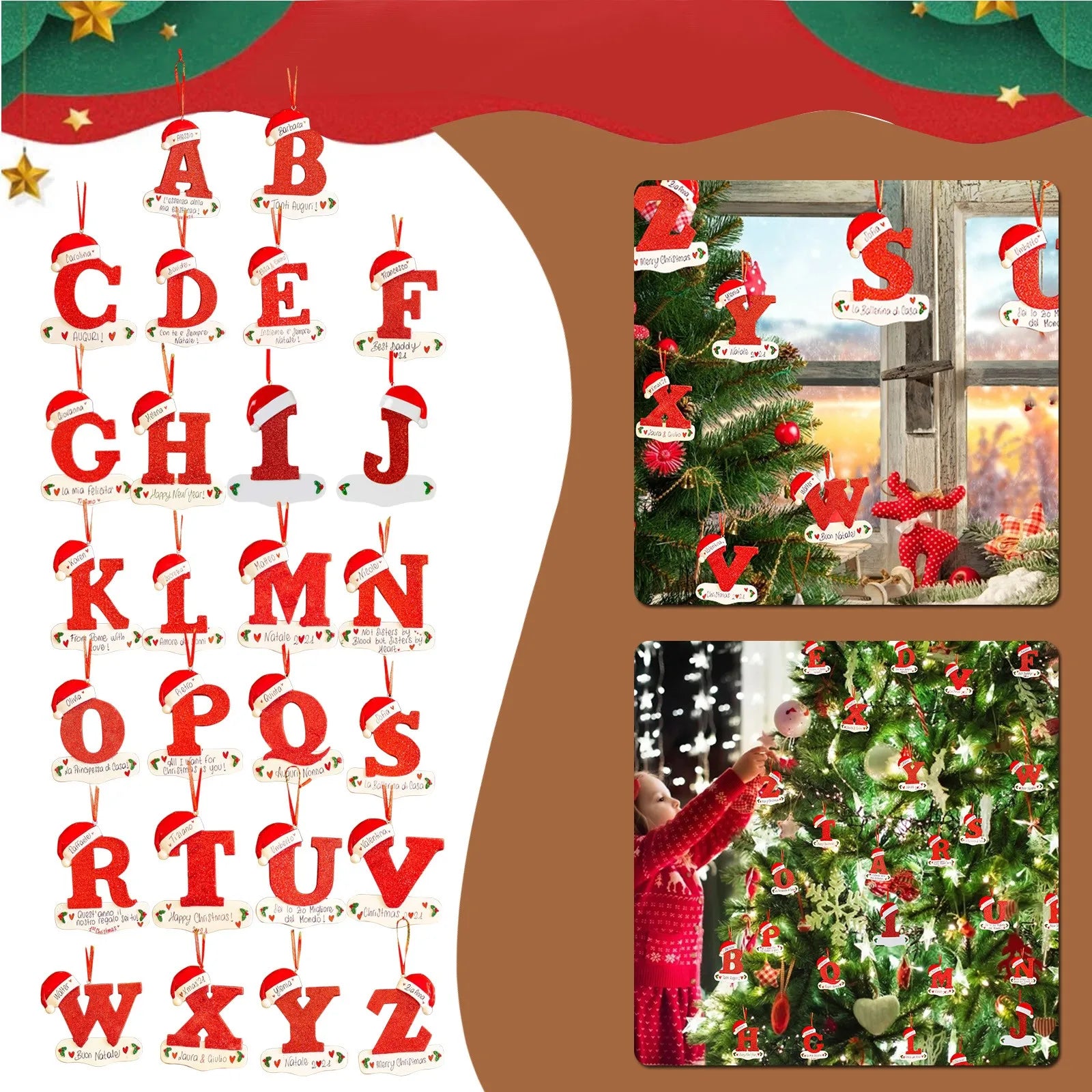 Luxe 3D Kerst Letters - Hangornament - Perfect voor Boom en Tafeldecoratie