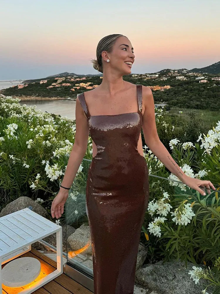 Spaghetti Strap Dress | Slimfit | Sprankelend Design - Perfect voor Gala’s en Avondfeesten