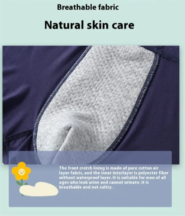 Heren Incontinentie Boxershort Absorberend Anti-Lek | Ondergoed | Wasbare Hoge Taille Incontinentie Onderbroek