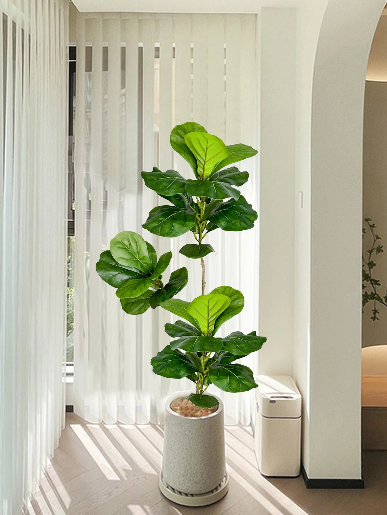 70–135cm Kunst Ficusboom | Rubberplant Met Fiddle Leaves | Nepplant Voor Binnen & Buiten