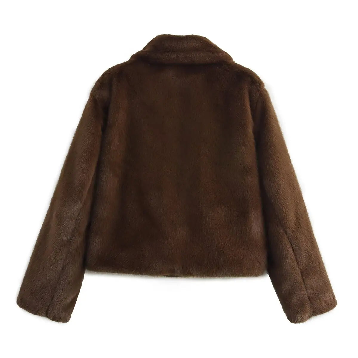Visconte Dames Herfstjas – Lange Bruine Jas met Revers, Knopen en Losse Pasvorm, Elegant voor Najaar en Winter