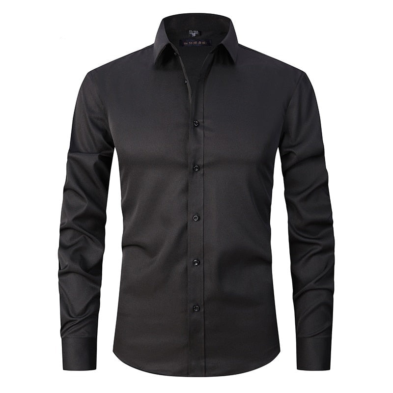 Ashford Heren Overhemd Slim Fit Anti-Kreuk - Strijkvrij Dress Shirt van Katoen, Bamboevezel en Stretch - Licht en Ademend, in 10 Kleuren