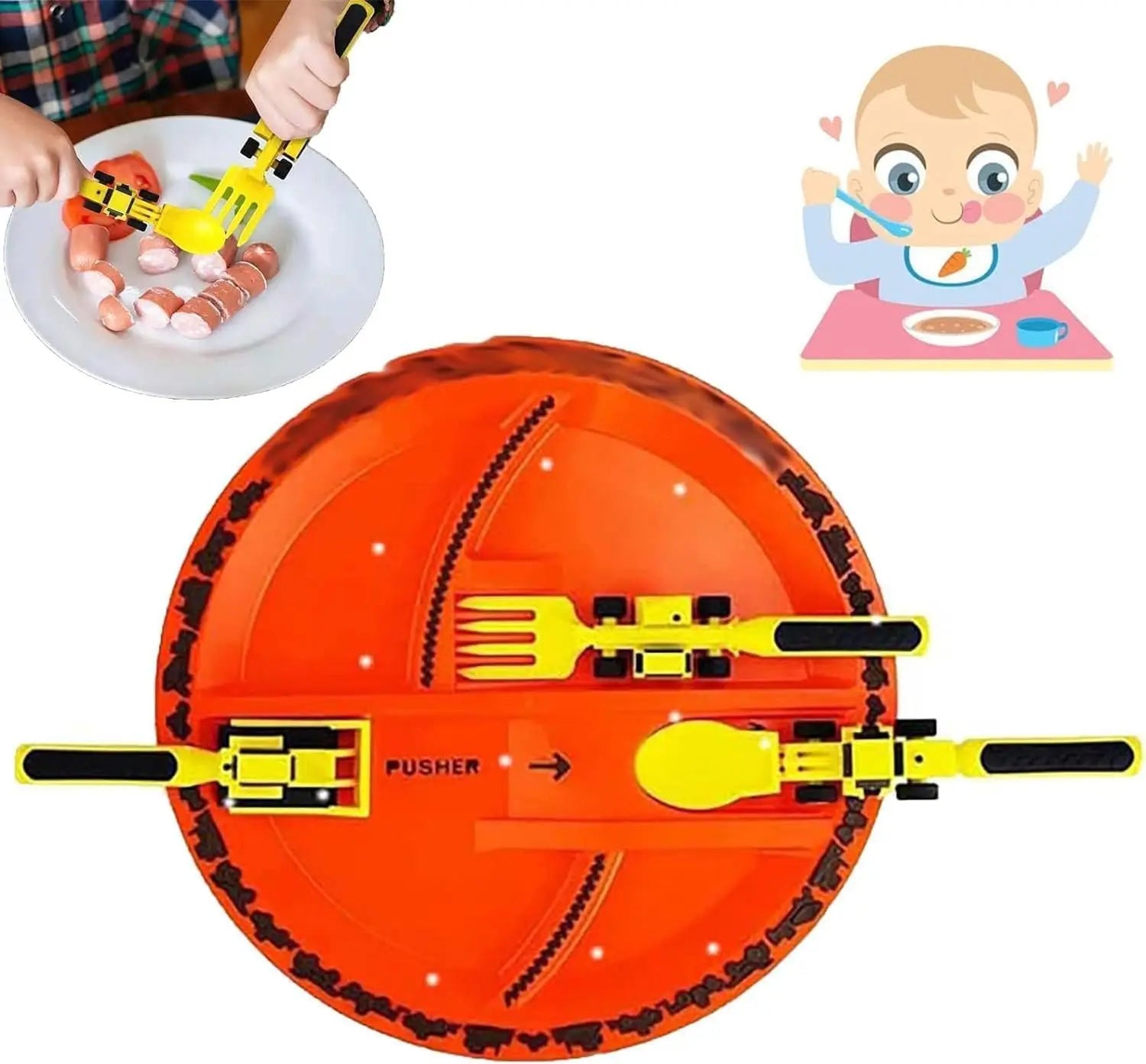 Digger™ Speels kinderservies - 3 varianten