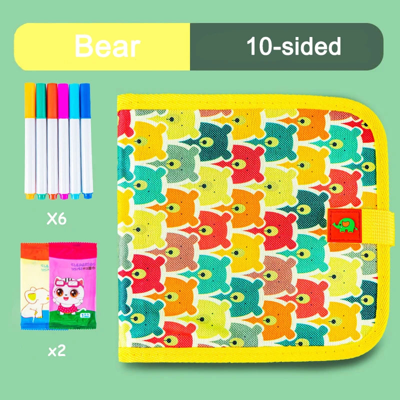 DoodlePal | Uitwisbaar tekenboek voor peuters | Uitwisbaar Tekenboek Peuters Herbruikbaar – Montessori Educatief Aquarel Doodle Boek, Leerzaam Cadeau voor Kleuters