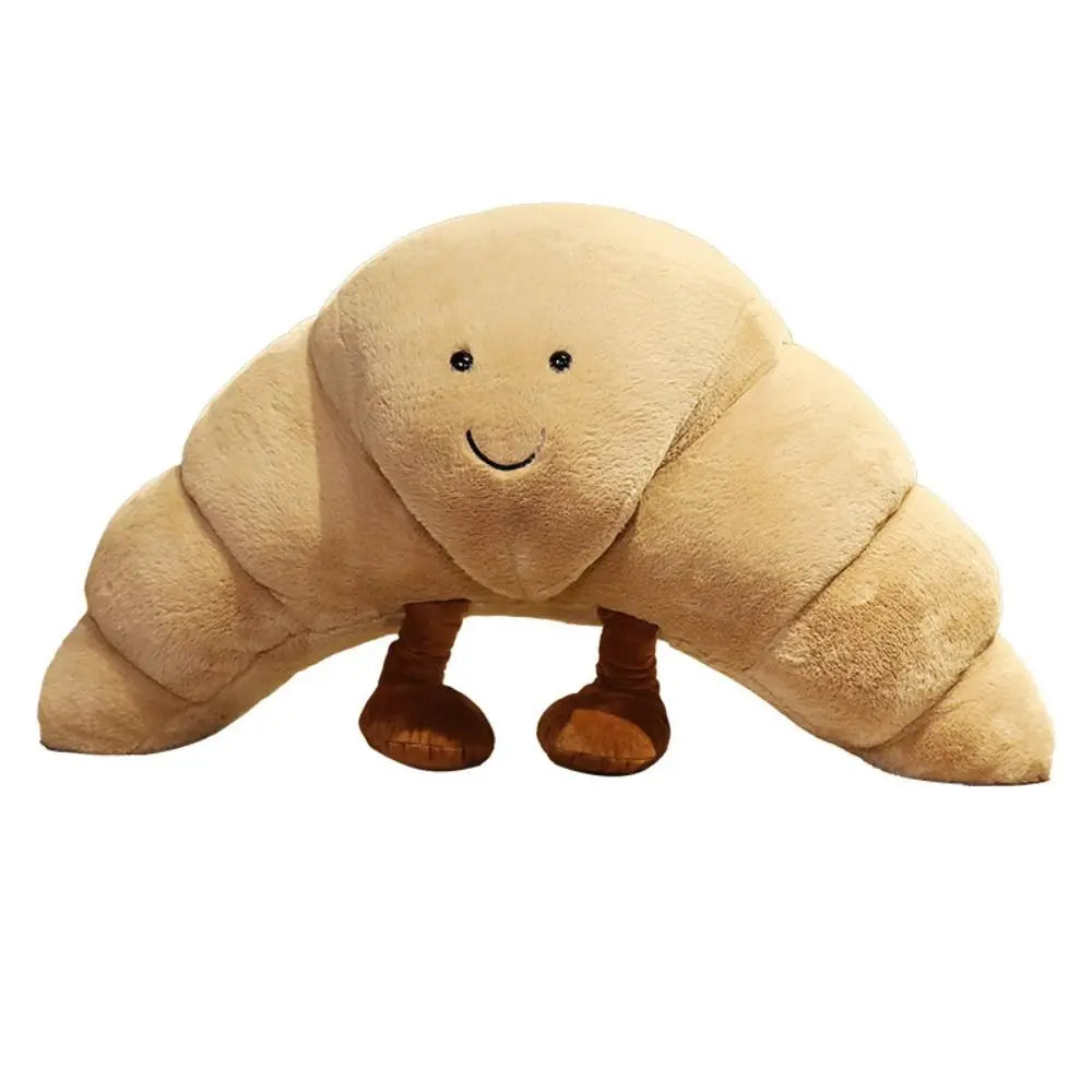 Cadeau Pop Croissant Knuffel | Lachend Brood Kussen | Schattige Pluchen Knuffelspeelgoed