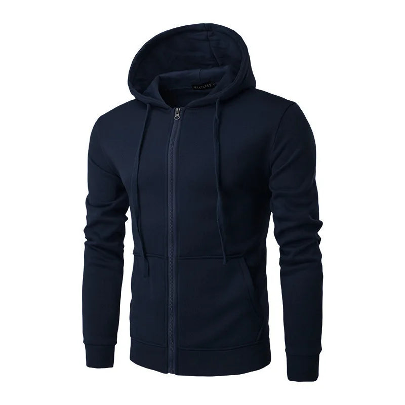 FlexGear Herfst Heren Hoodie Sweatshirt Slim Fit Lange Mouw | Hoodie | Casual Sweatshirt met Rits Sluiting, Mode Jasje voor Mannen