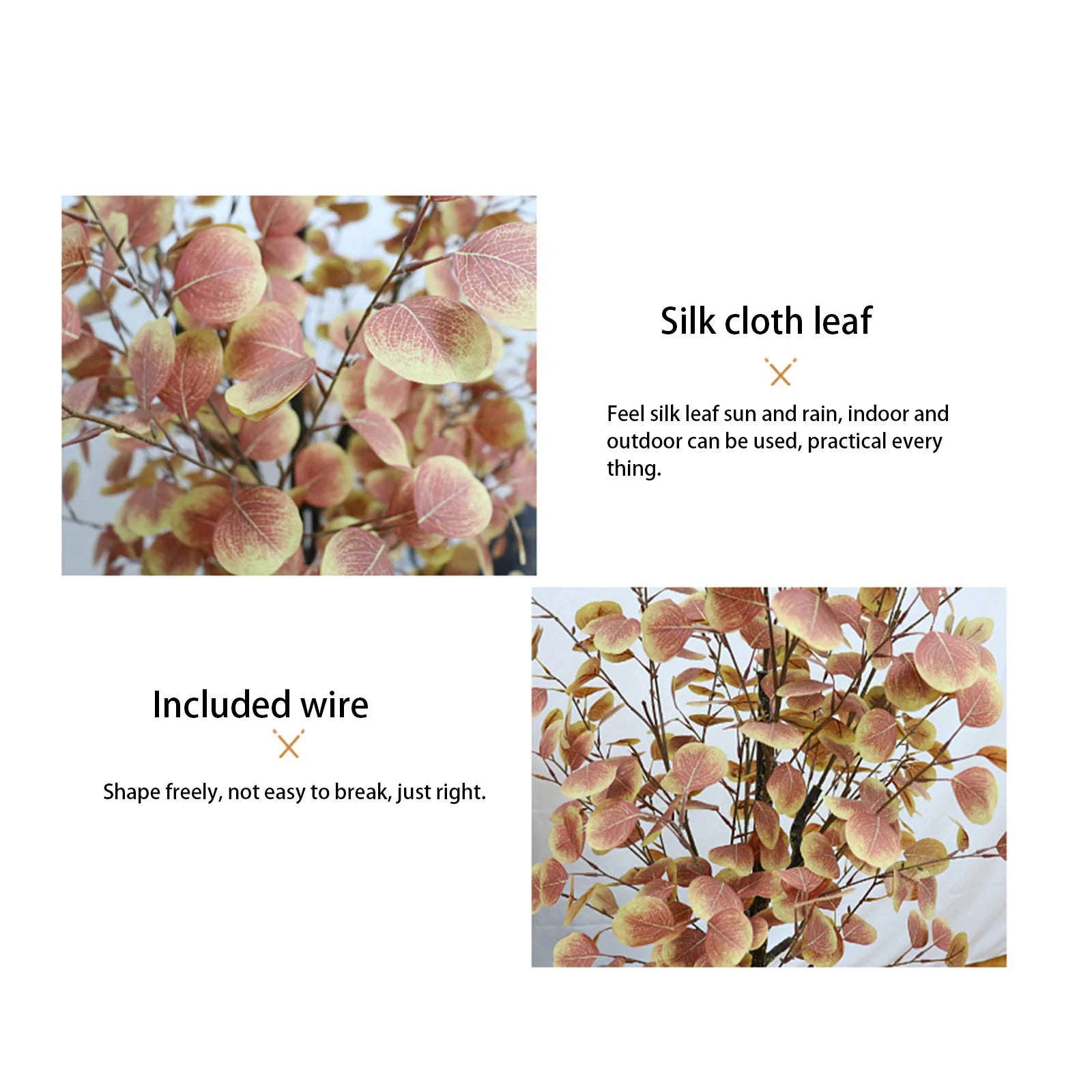 120/150cm Kunst Eucalyptus Herfstboom | Sfeervolle Sierboom Met Gekleurde Bladeren | Decoratie