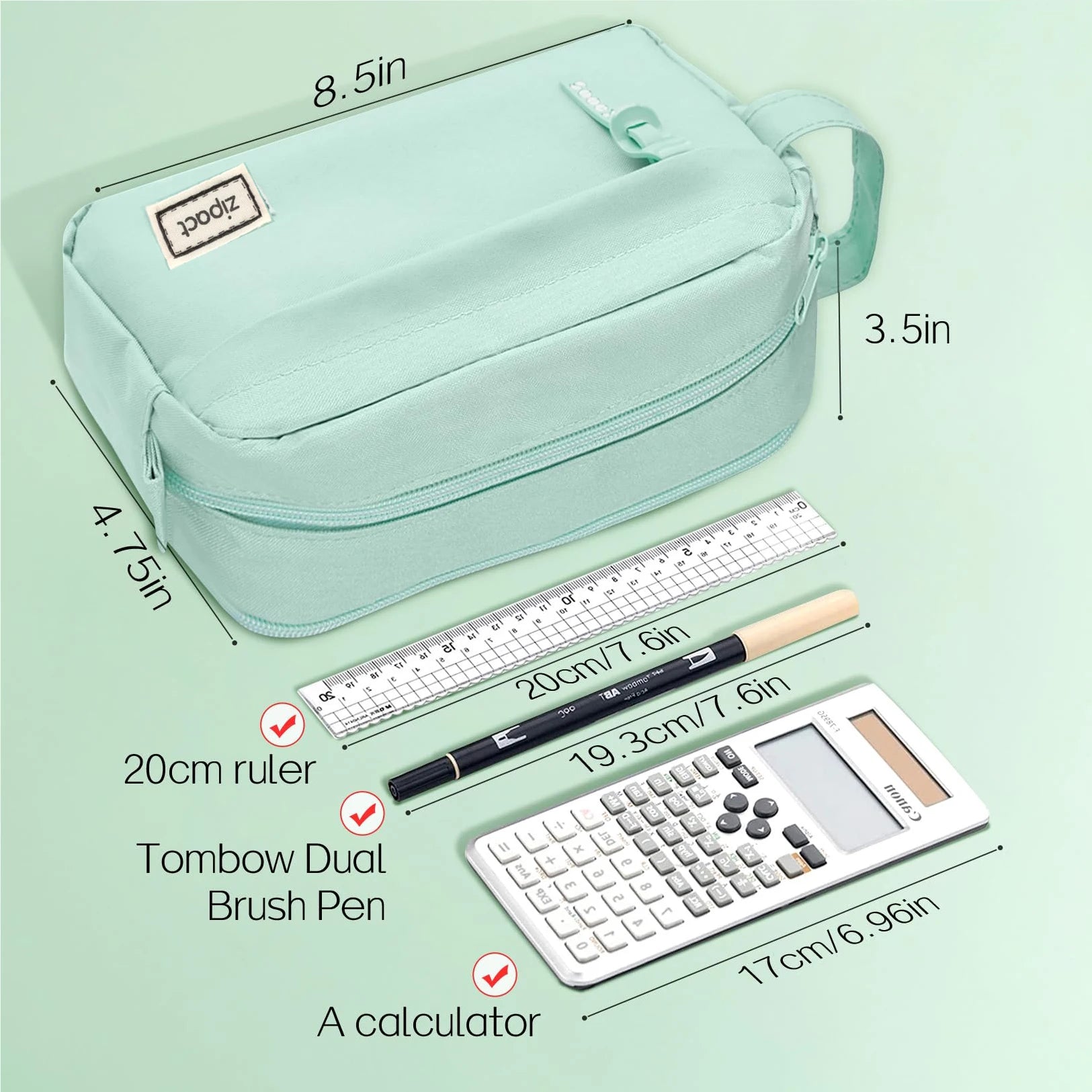 Grote etui met hoge capaciteit | Pennenzak | Organizer voor pennen en kunstbenodigdheden