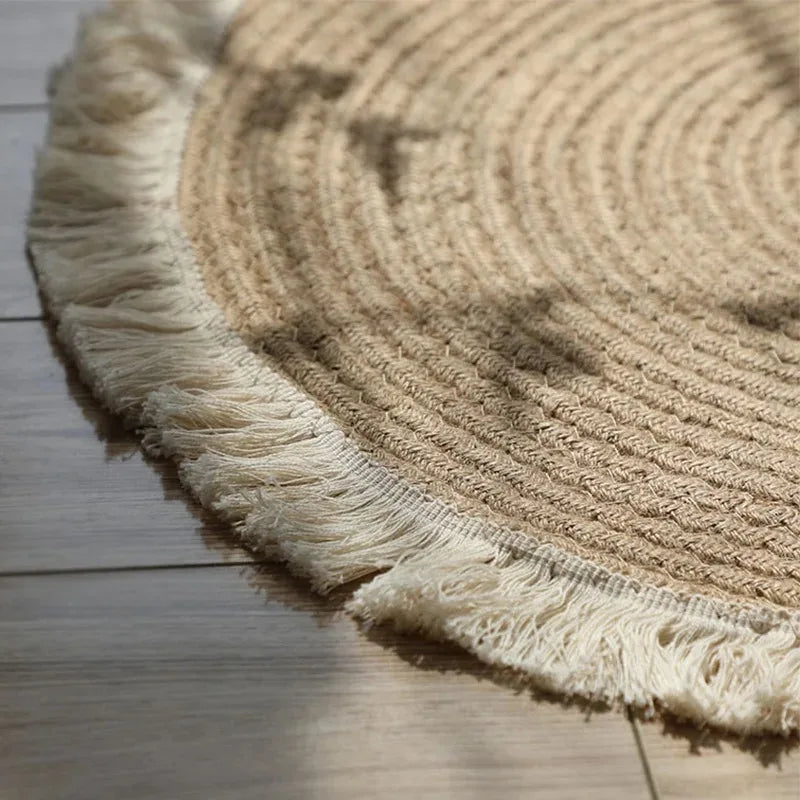 WeaveNest - Luxe Jute Vloerkleed voor Slaapkamer en Woonkamer Decoratie