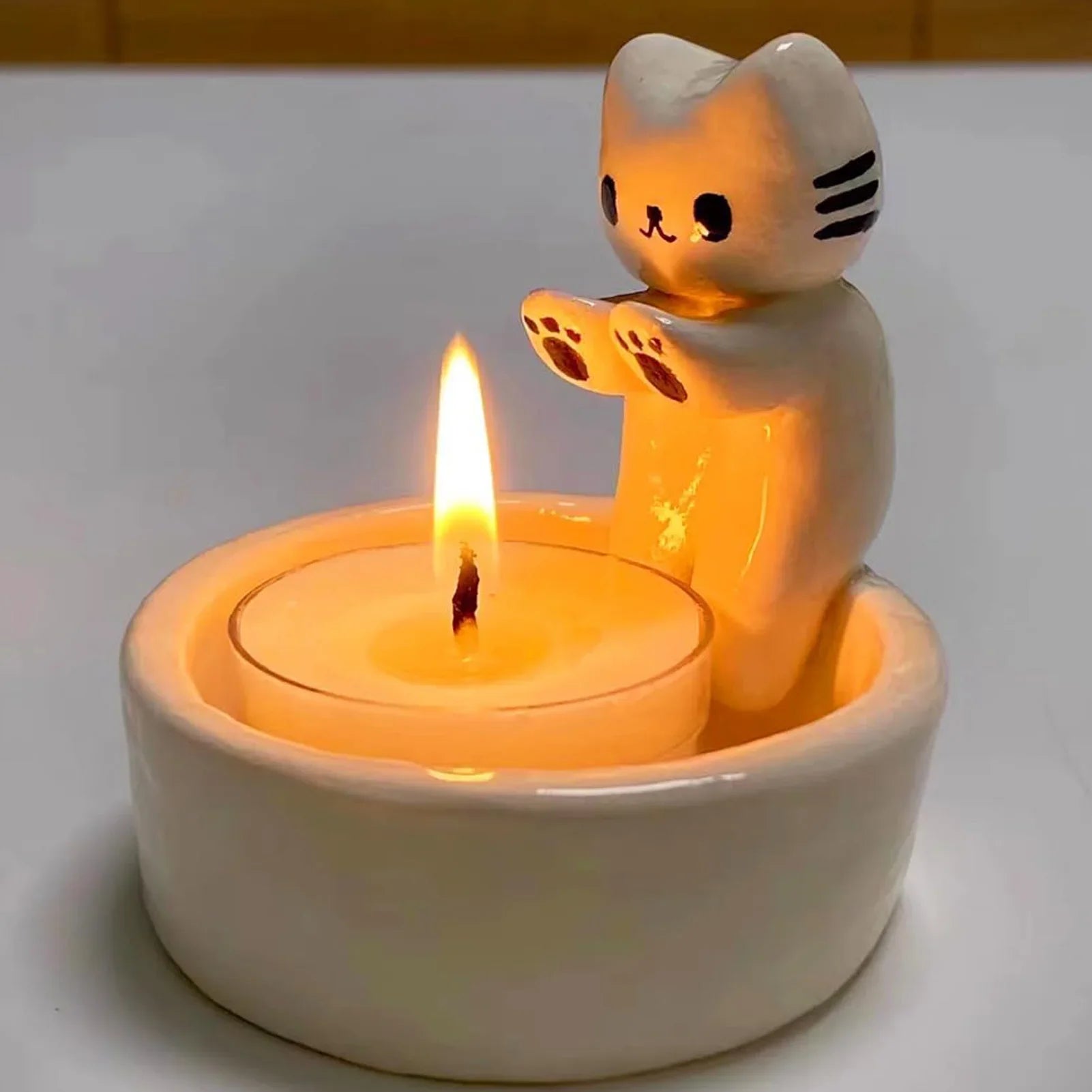Kitten Kaarshouder Leuke Kat Kandelaar Creatieve Aromatherapie Kaarshouder