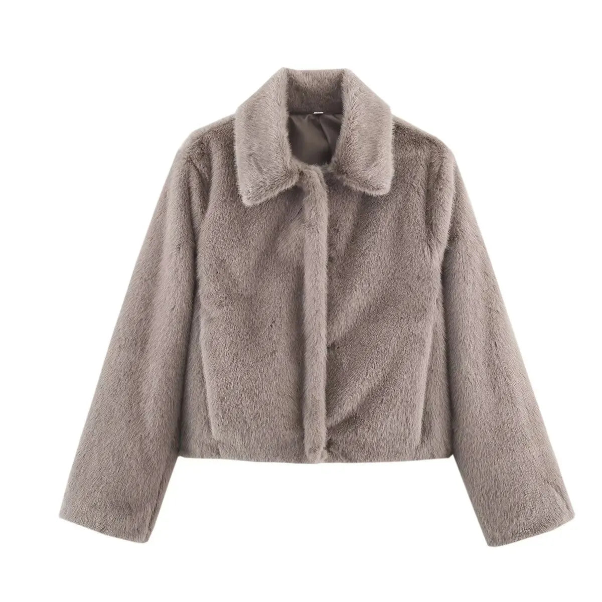 Visconte Dames Herfstjas – Lange Bruine Jas met Revers, Knopen en Losse Pasvorm, Elegant voor Najaar en Winter