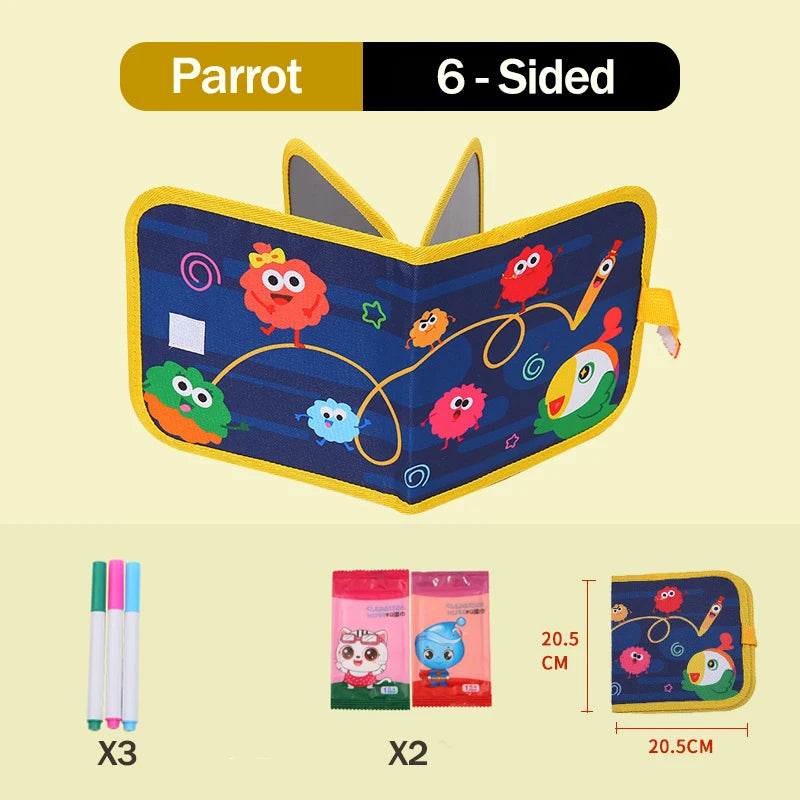 DoodlePal | Uitwisbaar tekenboek voor peuters | Uitwisbaar Tekenboek Peuters Herbruikbaar – Montessori Educatief Aquarel Doodle Boek, Leerzaam Cadeau voor Kleuters