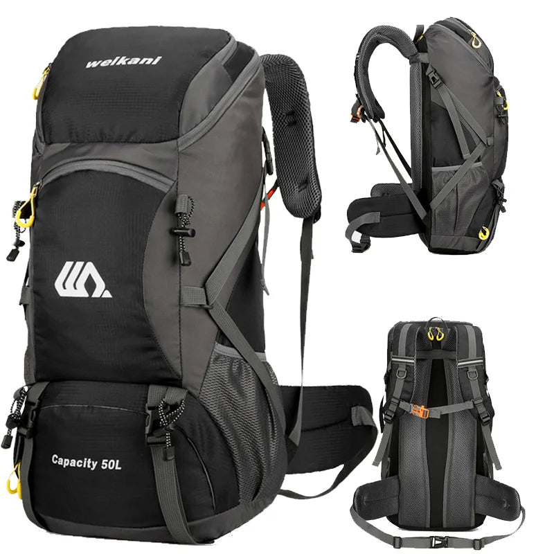 WEIKANI | Reisrugzak 50L | Waterdicht polyester, grote capaciteit, outdoor rugzak voor camping en wandelen