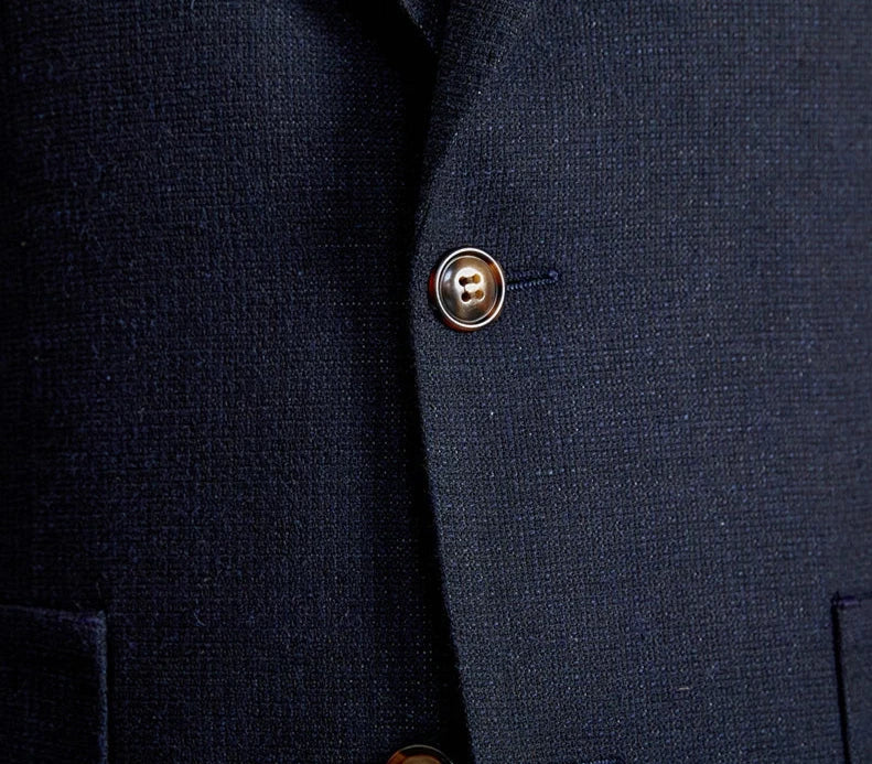 Slim fit cotton-linen blend jacket