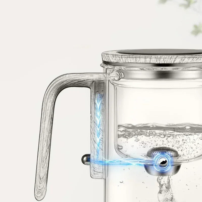 Theemagneet- Glazen Theepot met Gescheiden Filtratie