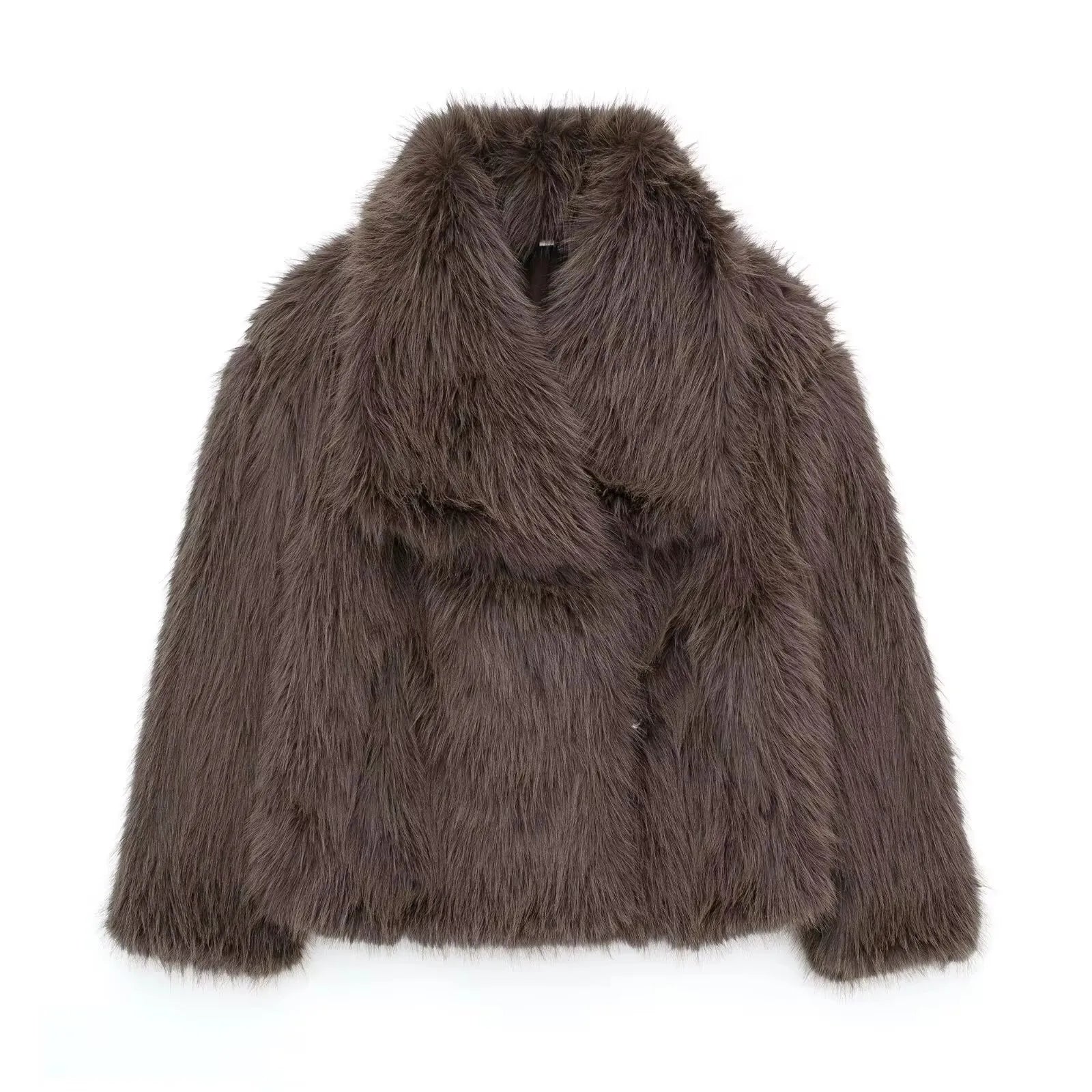Visconte | Dames Wintermantel | Fluffy kunstbont jas, reverskraag, losse pasvorm, warme winterjas