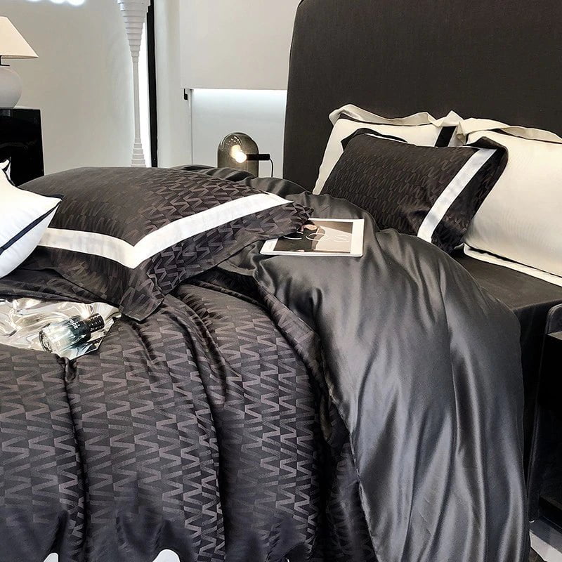 Obscur Rhythm Duvet Cover Set - Egyptian Cotton | Luxury Egyptian Cotton - Deep Dark Colours - Comfortable and Stylish for Everyday Use