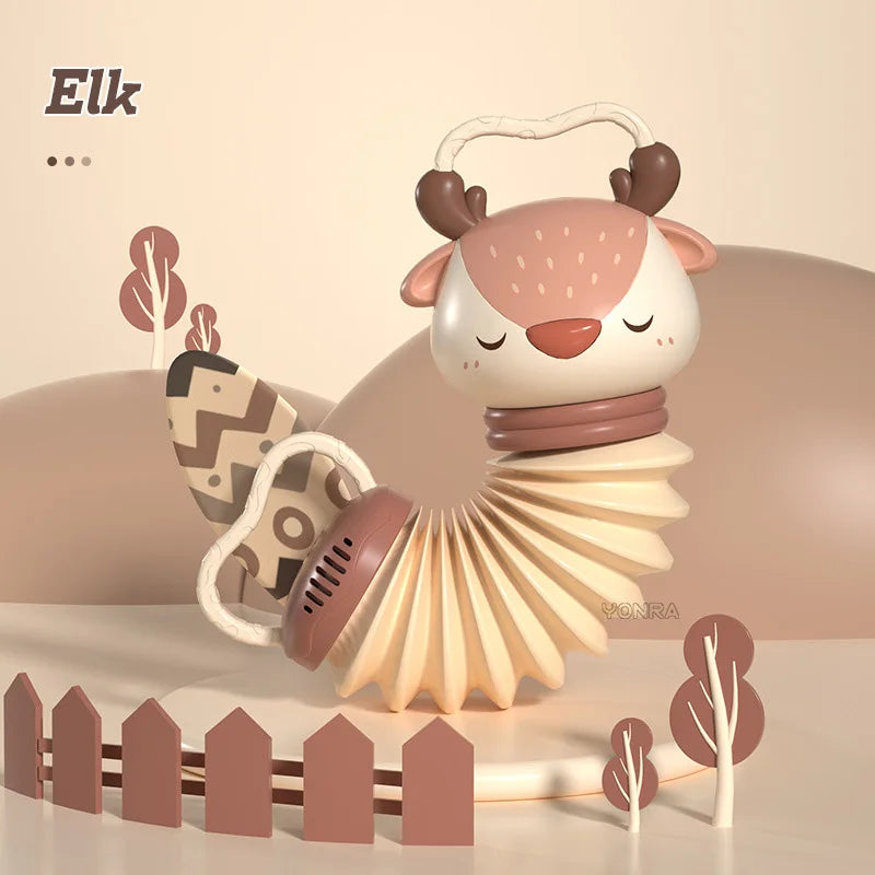 2-in-1 Baby Akkordeon en Rammelaar - Stimuleer de Zintuigen met Rustgevende Klanken