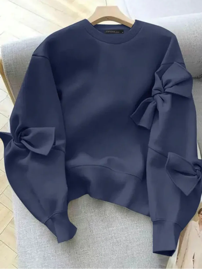 Mooie Sweater met Strikjes! Drie Kleuren