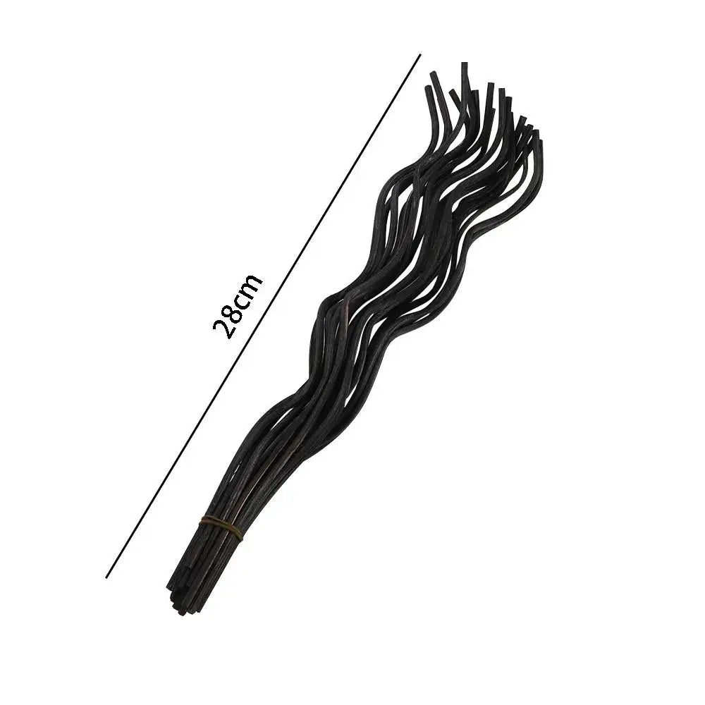 20x Lange Geurstokjes 28cm Zwart Golvend | Rattan Diffuser Stokjes | Luchtverfrisser Navulling