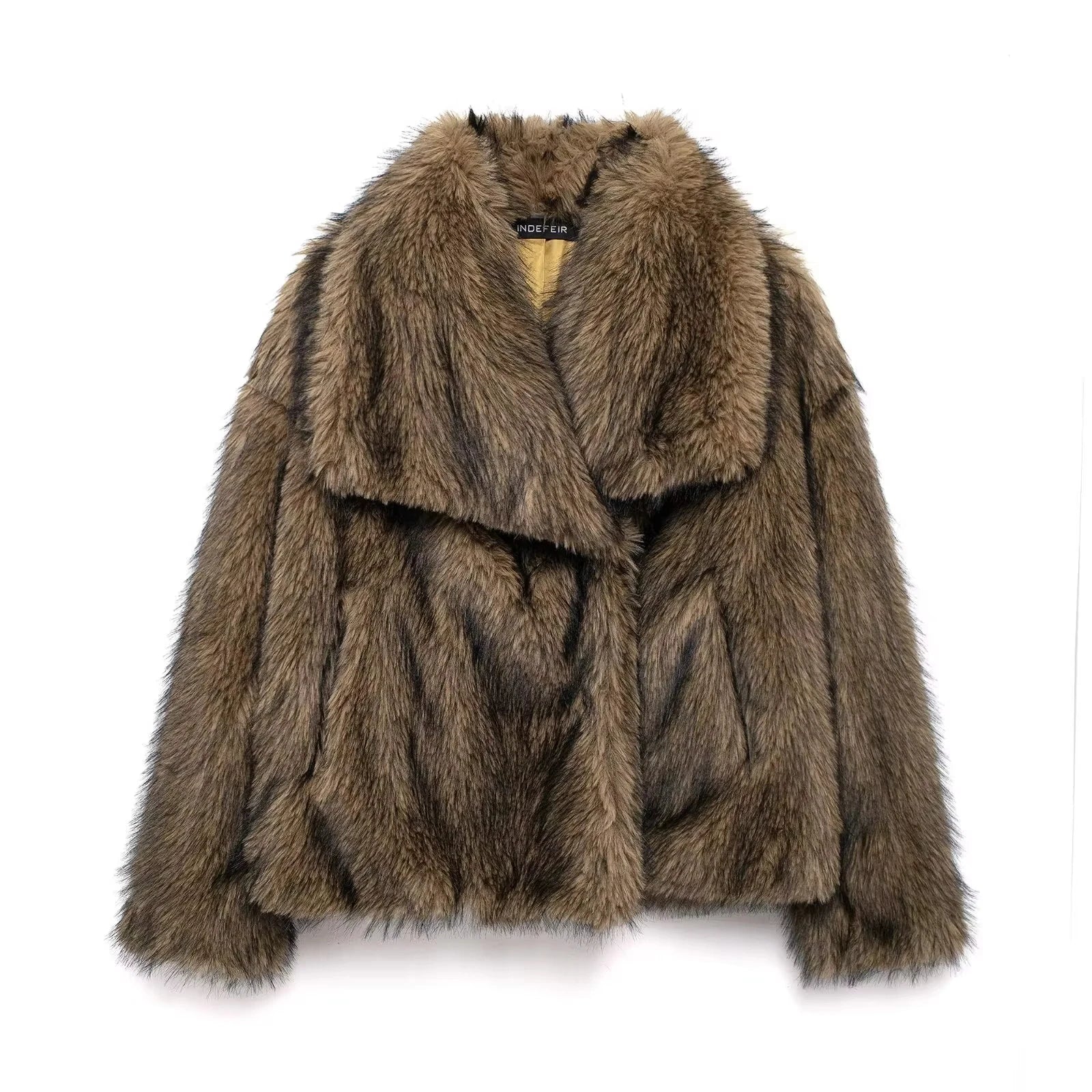 Visconte | Dames Wintermantel | Fluffy kunstbont jas, reverskraag, losse pasvorm, warme winterjas