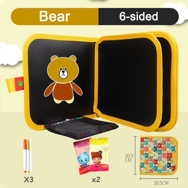 DoodlePal | Uitwisbaar tekenboek voor peuters | Uitwisbaar Tekenboek Peuters Herbruikbaar – Montessori Educatief Aquarel Doodle Boek, Leerzaam Cadeau voor Kleuters