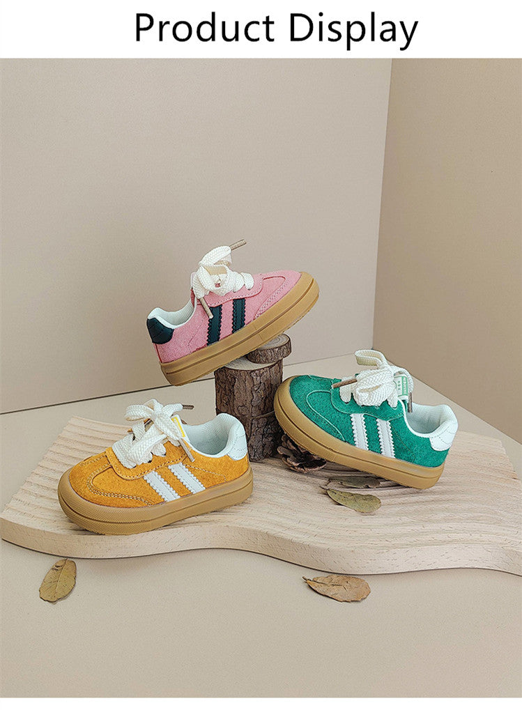 Sneaker met Veters - TinyStride Unisex, Geel/Roze/Groen, Maat 0-3 Jaar