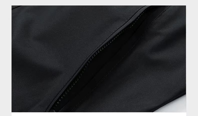 Visconte Heren Windbreaker – Waterdichte Cargo Hooded Jacket, Zwarte Outdoor Bomber, Lichtgewicht Softshell voor Hiking