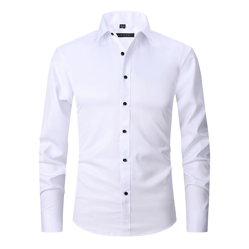 Ashford Heren Overhemd Slim Fit Anti-Kreuk - Strijkvrij Dress Shirt van Katoen, Bamboevezel en Stretch - Licht en Ademend, in 10 Kleuren
