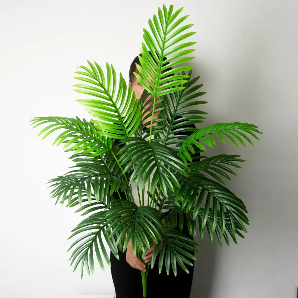 Grote Kunstmatige Palmboom Tropische Nep Planten Groene Plastic Palmbladeren 90-120cm