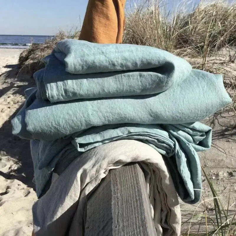 100% Zuiver Linnen Dekbedovertrek Met kussenslopen