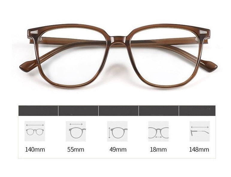 GlowStride - Bijziende Dioptrie Bril | GlowStride Bril Voor Bijzienden Met Blauwlichtfilter | Lichtgewicht Kunststof Frame | Tijdloos Ontwerp | Verhoogd Visueel Comfort | Beschermende Lenzen